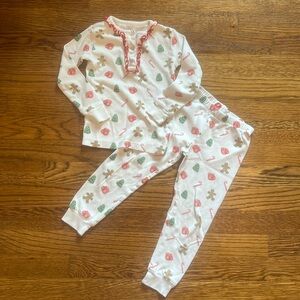 Little English ruffled printed jammies gingerbread cookies 4T